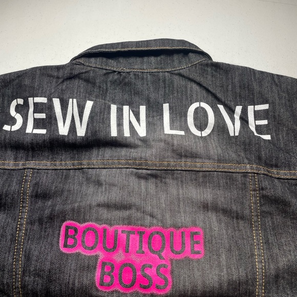 Sew in Love Black Distressed Jean Jacket NWOT Size M/L - Picture 6 of 12